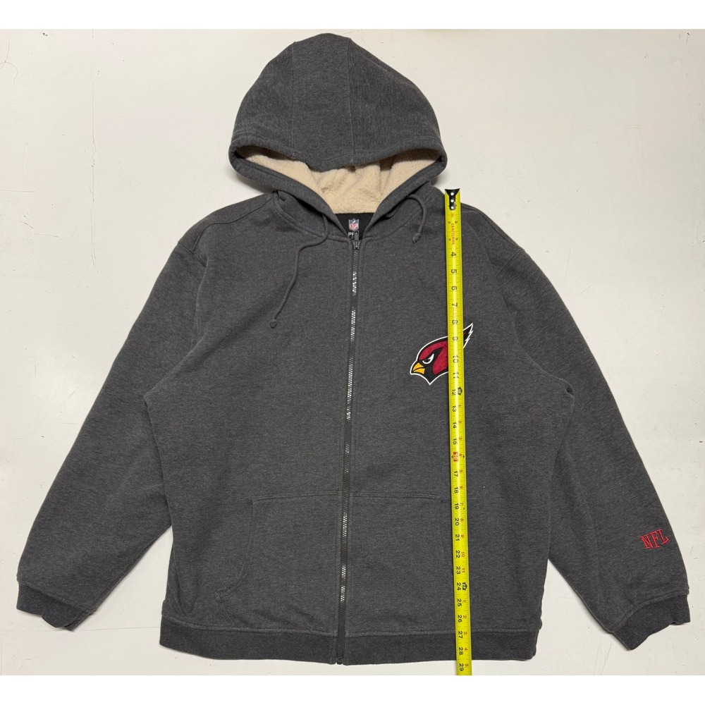 NFL Pro Line Arizona Cardinals Sherpa Lined Full Zip Hoodie Mens‎ XL Gray Jacket